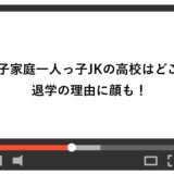 母子家庭一人っ子JKの高校はどこ？退学の理由に顔も！
