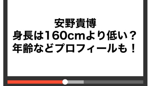 安野貴博の身長は160cmより低い？年齢などプロフィールも！