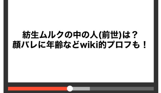 紡生ムルクの中の人(前世)は？顔バレに年齢などwiki的プロフも！